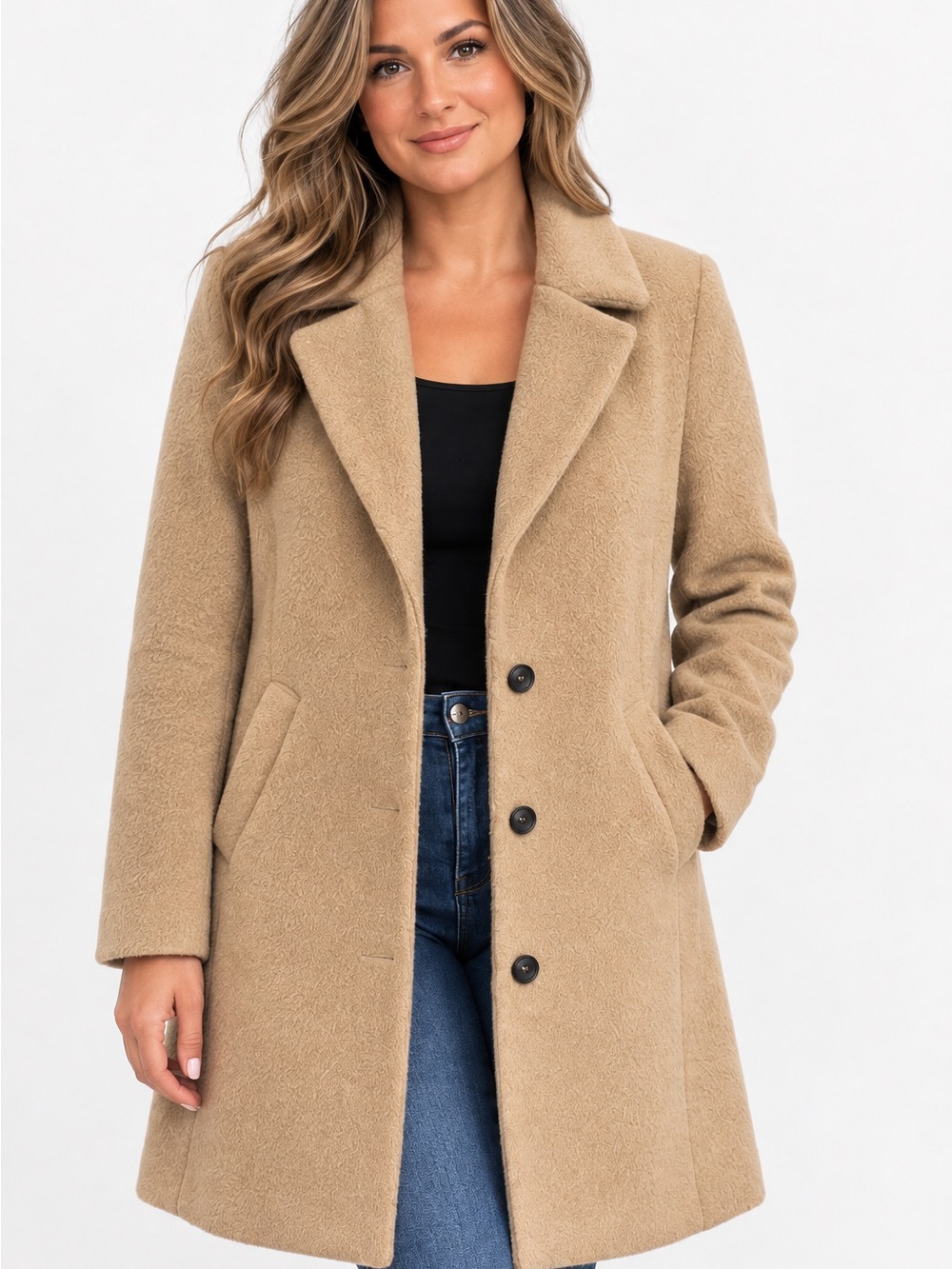 Forever 21 Contemporary Camel Tan Long Coat Women’s XS